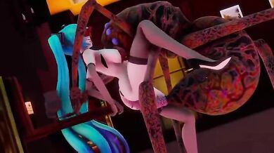 Big Tits Miku Fucked by Insects and Slugs