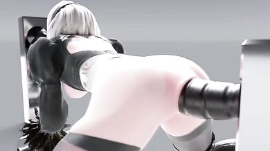 2B Takes Dildos From Both Ends