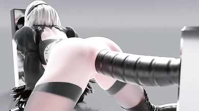 2B Takes Dildos From Both Ends