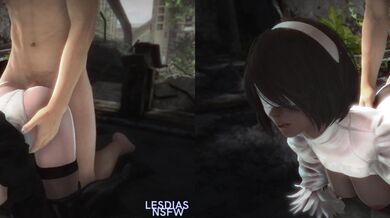 (Lesdias) 2B/2P Doggy Style - Split Screen