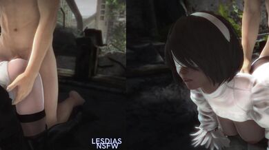 (Lesdias) 2B/2P Doggy Style - Split Screen