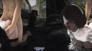 (Lesdias) 2B/2P Doggy Style - Split Screen