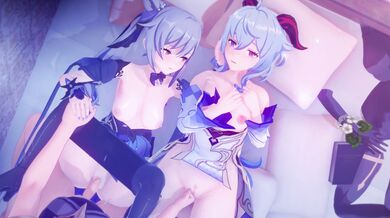 Keqing & Ganyu Get Down with Their Harem in 4K Quality!