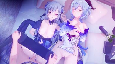 Keqing & Ganyu Get Down with Their Harem in 4K Quality!