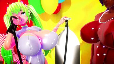 Girls with Big Boobs: Inflatable Imiku and Suki's Body Swelling Good Time