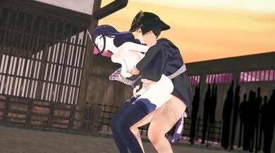 Lucky Samurai's Rough Sex with Raiden Shogun