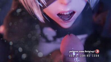 Jizz Explosion on Busty Blonde's Face - Inflating Sacks of Semen