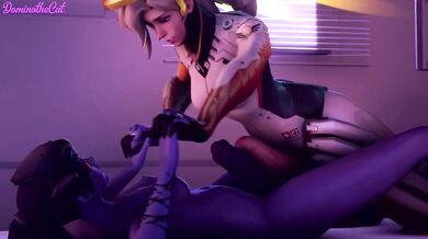 Futa Mercy and Widowmaker's Sapphic Embrace