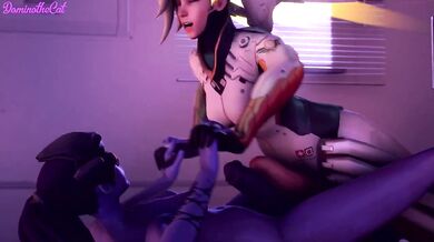 Futa Mercy and Widowmaker's Sapphic Embrace
