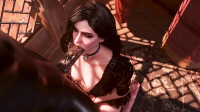 [4K] Yennefer Sucks and Kneels for Black Cocks [Pewposterous]
