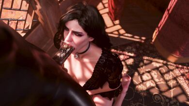 [4K] Yennefer Sucks and Kneels for Black Cocks [Pewposterous]