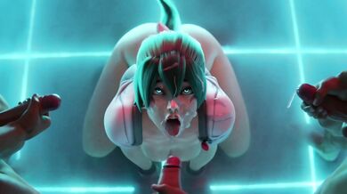 Threesome Orgy Party with Gay and Futanari Characters