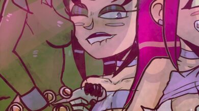 The Ultimate Lesbian Foursome: Teen Titans' Jinx, Raven, Starfire and Blackfire
