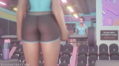 Gaping Hole 24/7: Brigitte the Fitness Instructor and Baron's Anal Adventures in the Gym