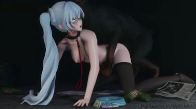 Weiss from RWBY Gets Tail from Doggy Style Sex