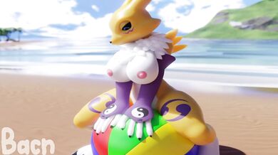 Renamon's Seaside Escapade - Bangin' on the Sand!