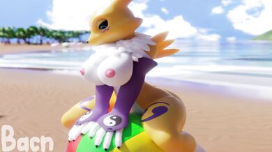 Renamon's Seaside Escapade - Bangin' on the Sand!