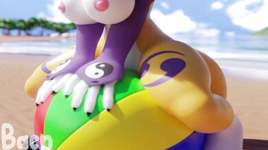 Renamon's Seaside Escapade - Bangin' on the Sand!