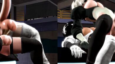 Twin Peaks: 2B and 2P's Sexy Split-Screen Shenanigans