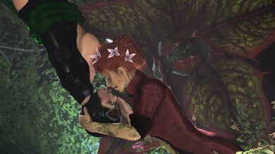 Poison Ivy and Catwoman's Lesbian Liplock