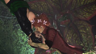 Poison Ivy and Catwoman's Lesbian Liplock