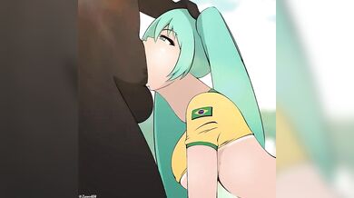 Japanese Anime Girl Gives Deep Throat to Brazilian Man in Zonen404's Blowjob Video