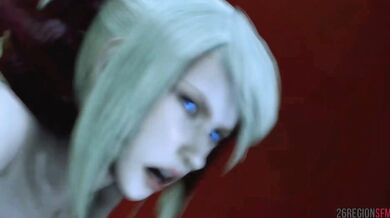 Space Bounty Hunter Samus Aran takes on a massive purple cock in her tight power suit!