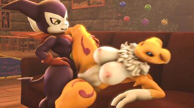 Pure Renamon Ravaged by Depraved Impmon in Grueling Part 2 [Aryentai]
