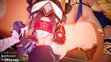 Four-Way Sex Fest with Candace, Lumine, Clearwater, and Dehya