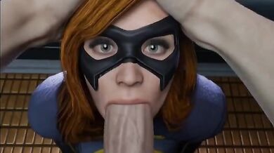 Slutty Batgirl Gets Her Muff Stuffed