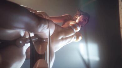 Tracer's Doggy Style DP in 4K with Swimsuits!