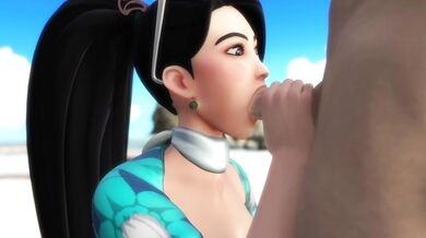 Sexy Saga Licks His Big Cock on the Sandy Shore