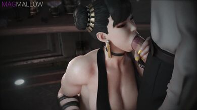 Busty Chun-Li Gets Slurped on her Magmallow Goodies in 'Service'