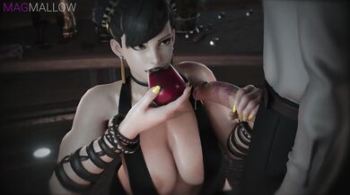 Busty Chun-Li Gets Slurped on her Magmallow Goodies in 'Service'