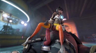 Fucking Tracer's Booty: Roadhog's Wet Dream