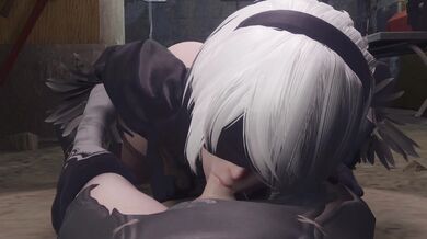 [NieR] 2B Deepthroat (Cumshot) [Ultra HD] [Bukkake]