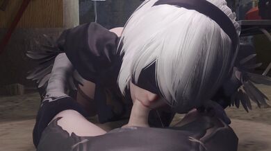 [NieR] 2B Deepthroat (Cumshot) [Ultra HD] [Bukkake]