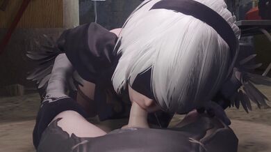 [NieR] 2B Deepthroat (Cumshot) [Ultra HD] [Bukkake]