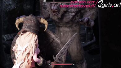 Dovakiin's Wet Pussy Gets Stuffed with a Giant Cock, and Then she Gets Knocked Up - Ogirls.art