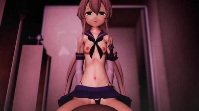 Shimakaze-Chan Cosplayer Takes Revenge with Cowgirl Reverse Rape in Public Mens Room