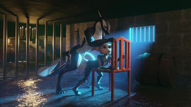 Ratchet & Clank's Furry Angela Gets Cross with a Whale