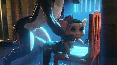 Ratchet & Clank's Furry Angela Gets Cross with a Whale
