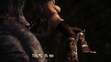 A lustful Lurker claims Heroine's virginity during an erotic expedition to Solstheim's depths.