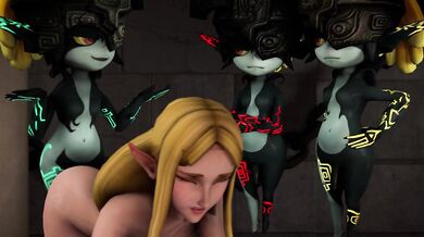 Throuple Lust with Zelda and Three Futanari Midna [Redmoa]