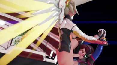 Babes of Overwatch: D.Va and Mercy's Lesbian Lust Session
