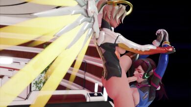 Babes of Overwatch: D.Va and Mercy's Lesbian Lust Session