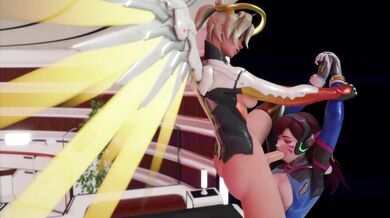 Babes of Overwatch: D.Va and Mercy's Lesbian Lust Session