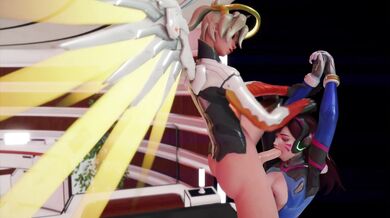 Babes of Overwatch: D.Va and Mercy's Lesbian Lust Session