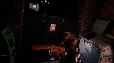 Tifa's Fiery Revenge on Barrett in a Dark Alley at Midnight