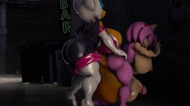 Amy gets fucked by rouge in a public street